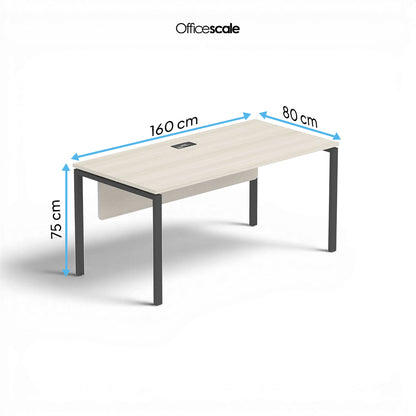 PLATA Manager Desk Meja Kerja Kantor 160x80cm Ash Grey