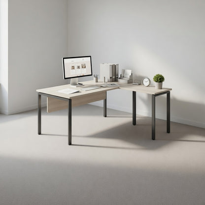PLATA Meja Kerja Kantor L 160x160cm Ash Grey