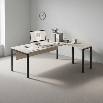 PLATA Meja Kerja Kantor L 200x160cm Ash Grey