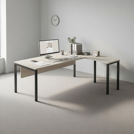 PLATA Meja Kerja Kantor L 200x160cm Ash Grey