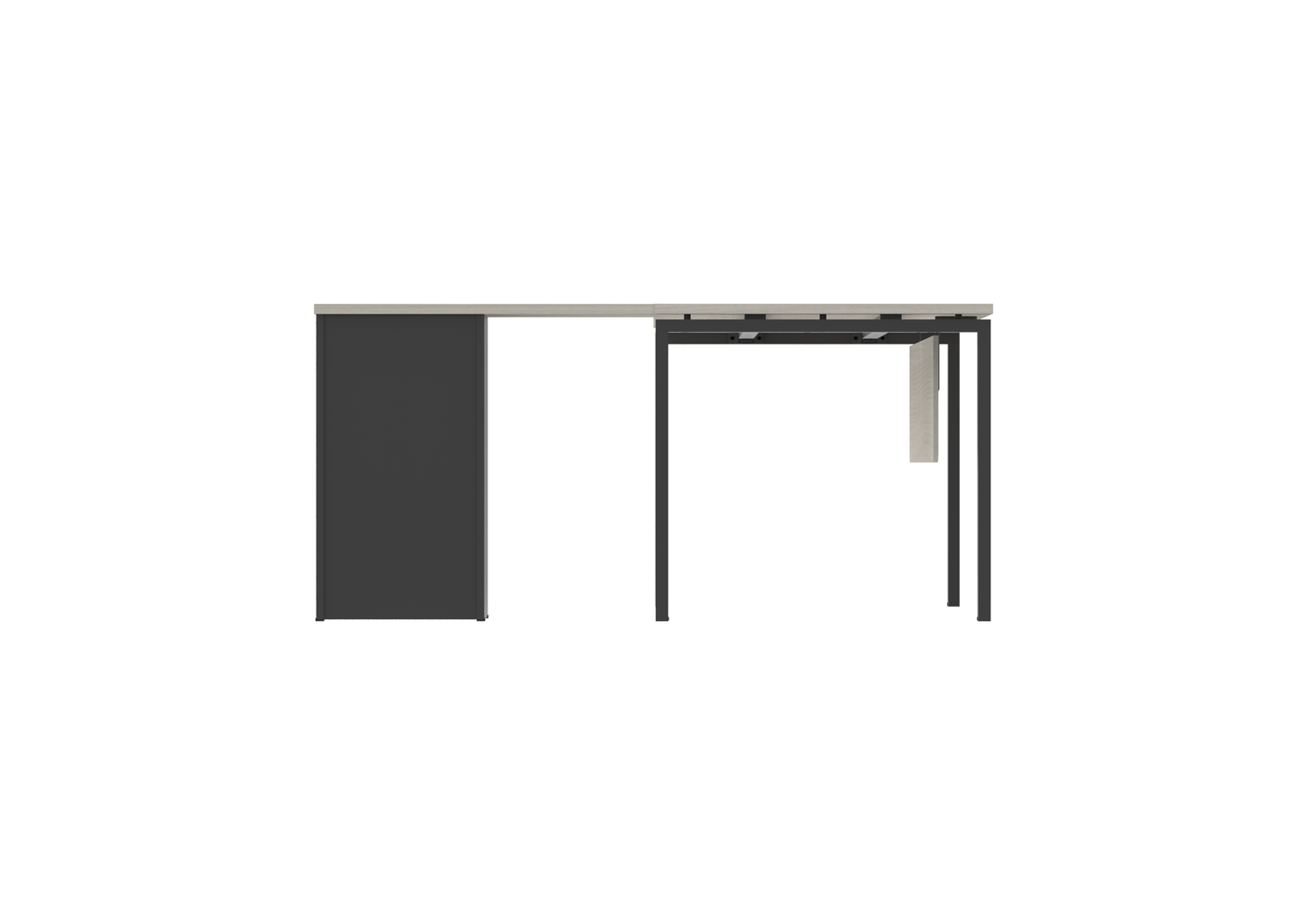 PLATA Meja Kerja Kantor L With Drawers 180x160cm Ash Grey