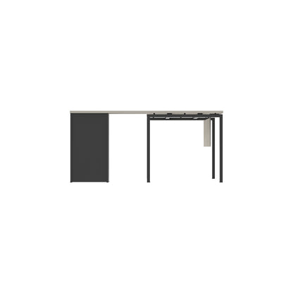 PLATA Meja Kerja Kantor L With Drawers 200x160cm Ash Grey