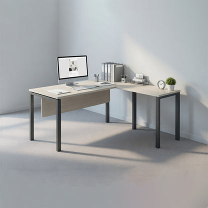 PLATA Meja Kerja Kantor L140x140cm Ash Grey