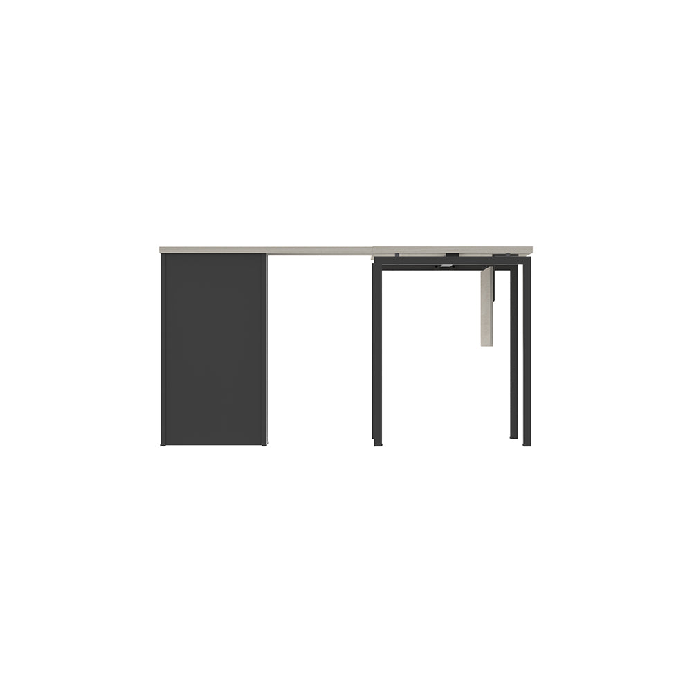 PLATA Meja Kerja Kantor L With Drawers 120x140cm Ash Grey