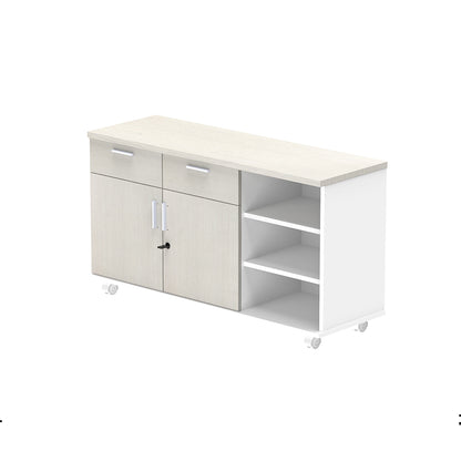 PLATA Return Sideboard Mobile Cabinet Kiri 120cm White Ash