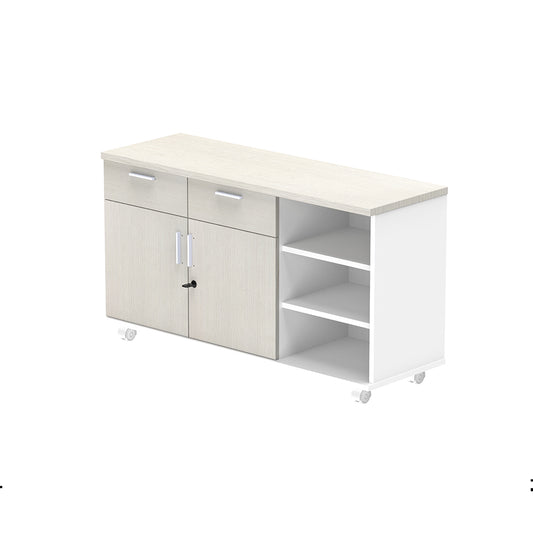 PLATA Return Sideboard Mobile Cabinet Kiri 120cm White Ash
