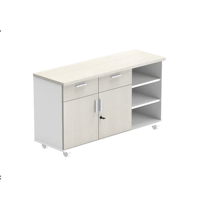 PLATA Return Sideboard Mobile Cabinet Kiri 120cm White Ash