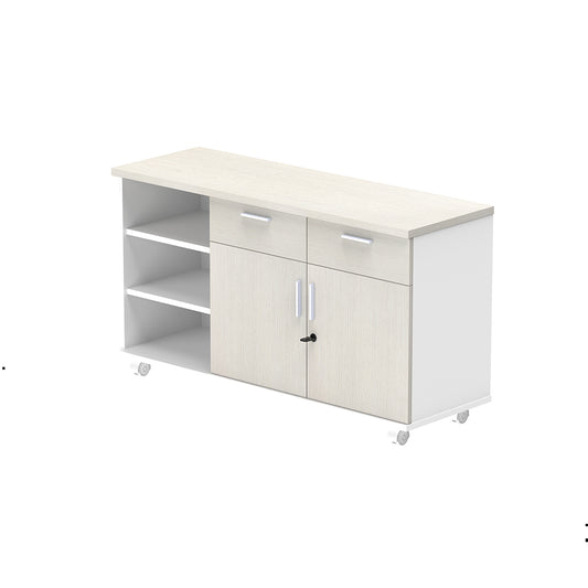 PLATA Return Sideboard Mobile Cabinet Kanan 120cm White Ash