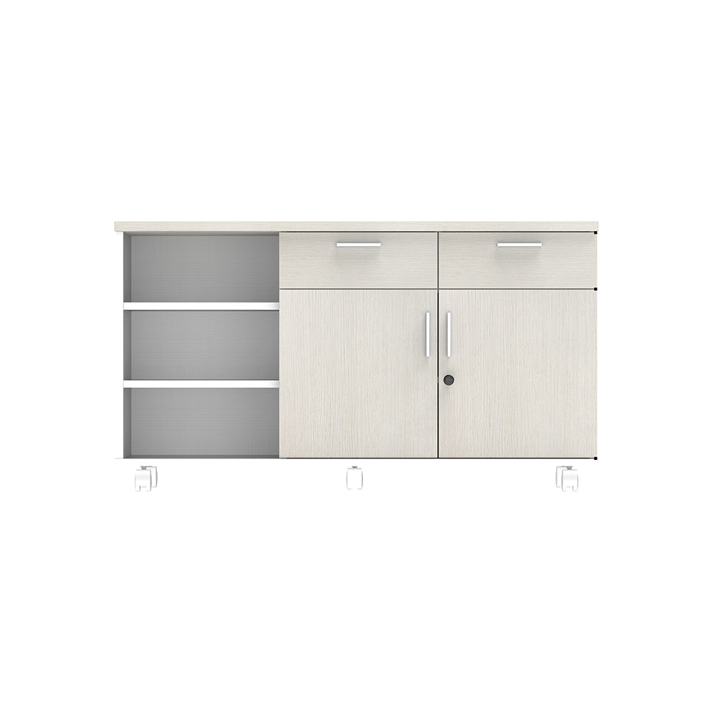 PLATA Return Sideboard Mobile Cabinet Kanan 120cm White Ash