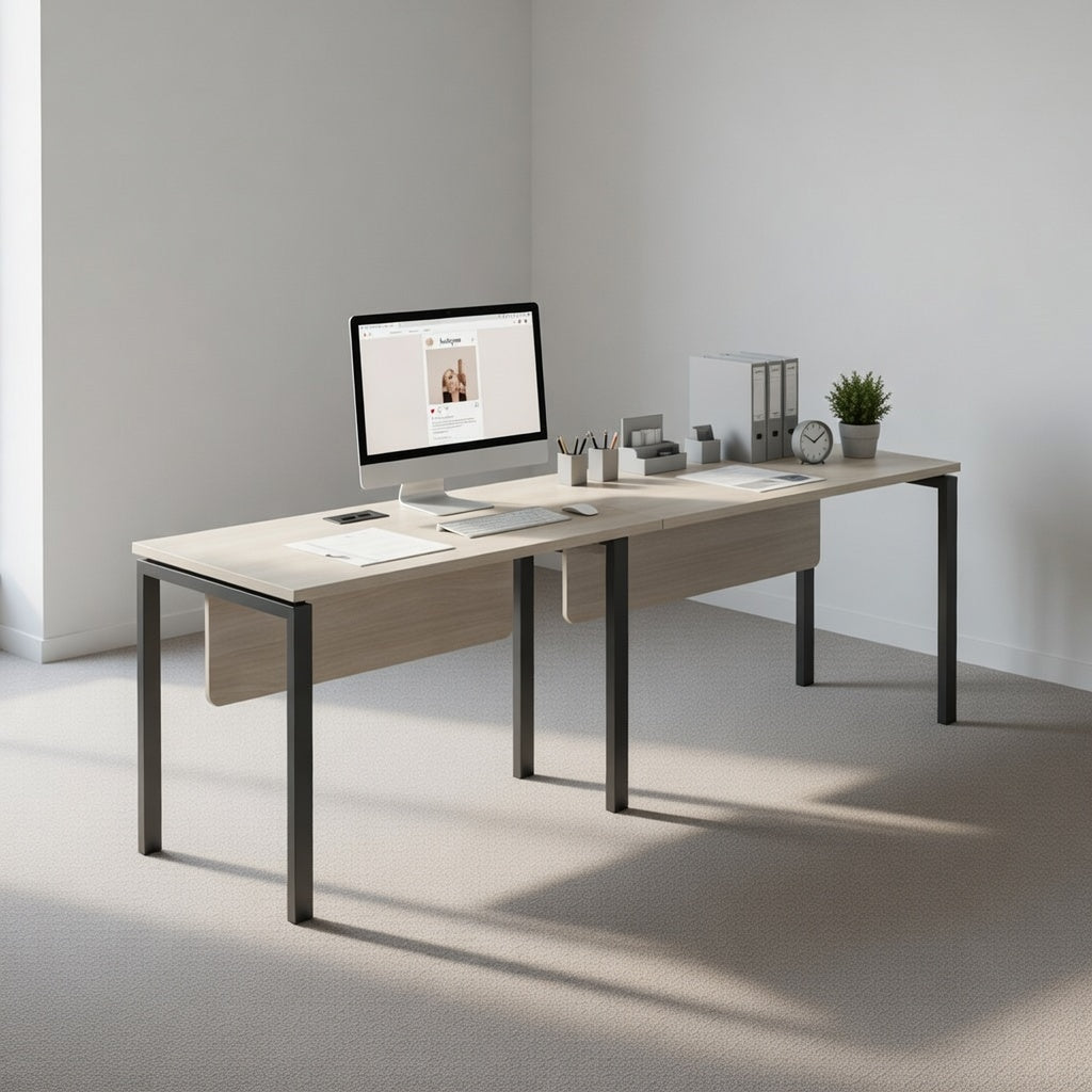 PLATA Office Desk Meja Kerja Satu Sisi 2 Orang 240x60cm
