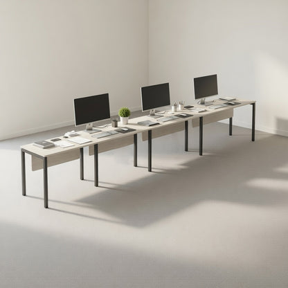 PLATA Office Desk Meja Kerja Satu Sisi 4 Orang 480x60cm