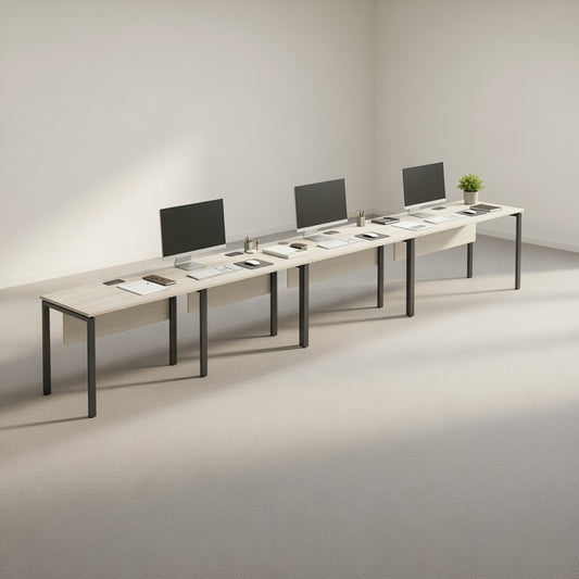 PLATA Office Desk Meja Kerja Satu Sisi 4 Orang 560x60cm