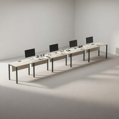 PLATA Office Desk Meja Kerja Satu Sisi 5 Orang 600x60cm