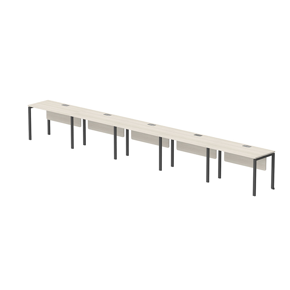 PLATA Office Desk Meja Kerja Satu Sisi 5 Orang 600x60cm
