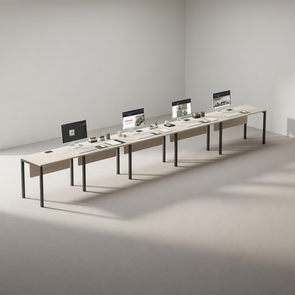 PLATA Office Desk Meja Kerja Satu Sisi 5 Orang 700x60cm