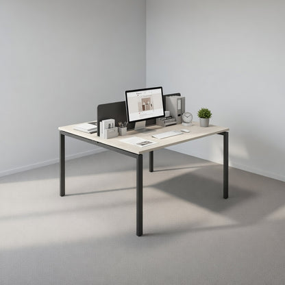 PLATA Workstation Meja Kerja Kantor 120x120cm Ash Grey