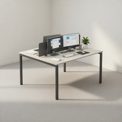 PLATA Workstation Meja Kerja Kantor 140x120cm Ash Grey