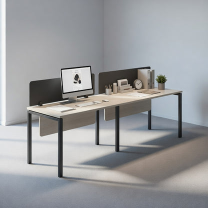 PLATA Workstation Meja Kerja Satu Sisi 2 Orang 240x60cm Ash Grey