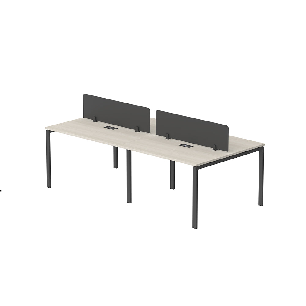 PLATA Workstation Meja Kerja Dua Sisi Berhadapan 4 Orang 240x120cm Ash Grey