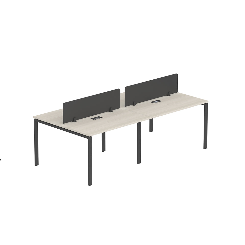 PLATA Workstation Meja Kerja Dua Sisi Berhadapan 4 Orang 240x120cm Ash Grey