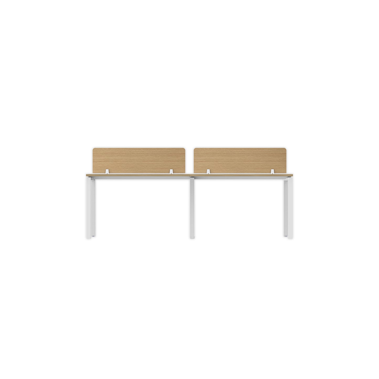 PLATA Workstation Meja Kerja Dua Sisi Berhadapan 4 Orang 240x120cm White Pine
