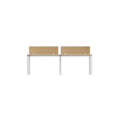 PLATA Workstation Meja Kerja Dua Sisi Berhadapan 4 Orang 240x120cm White Pine