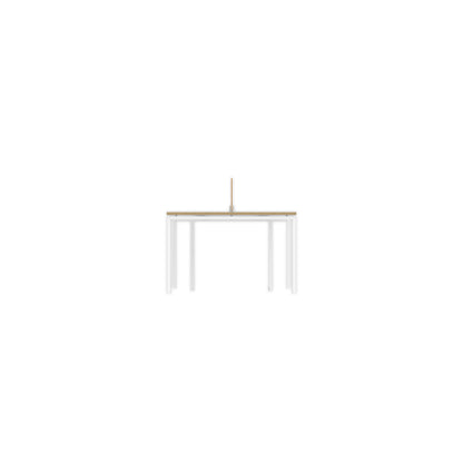 PLATA Workstation Meja Kerja Dua Sisi Berhadapan 4 Orang 240x120cm White Pine