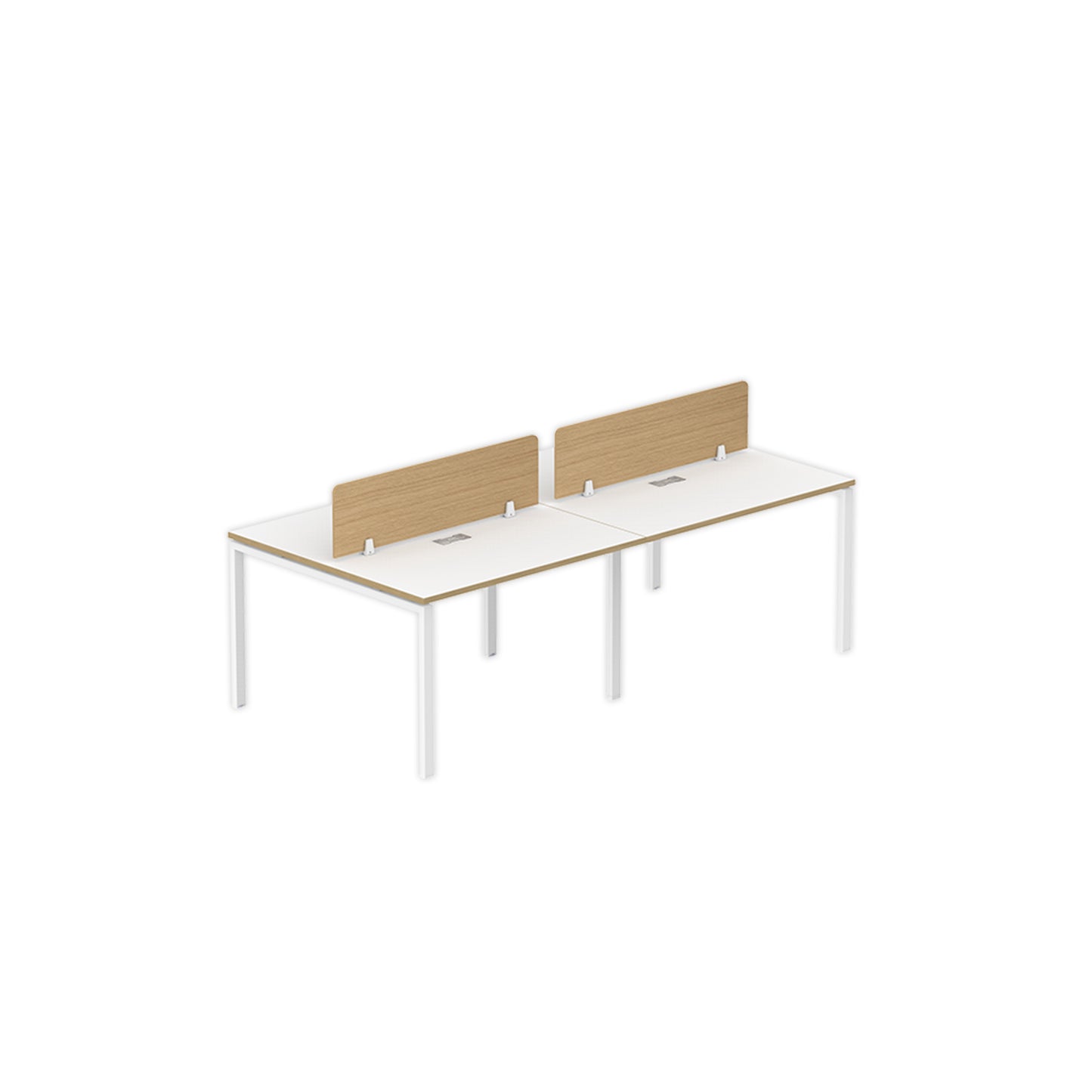 PLATA Workstation Meja Kerja Dua Sisi Berhadapan 4 Orang 240x120cm White Pine