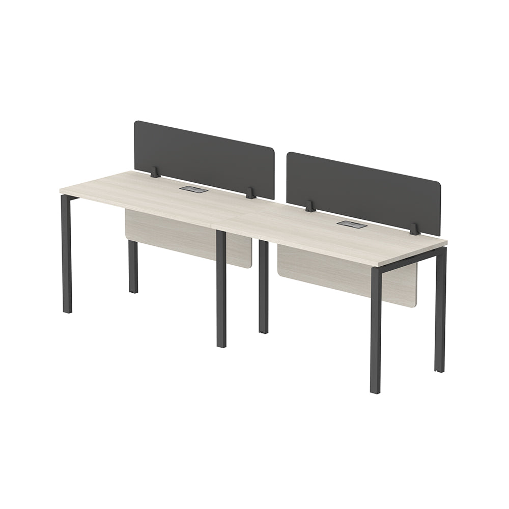 PLATA Workstation Meja Kerja Satu Sisi 2 Orang 280x60cm Ash Grey