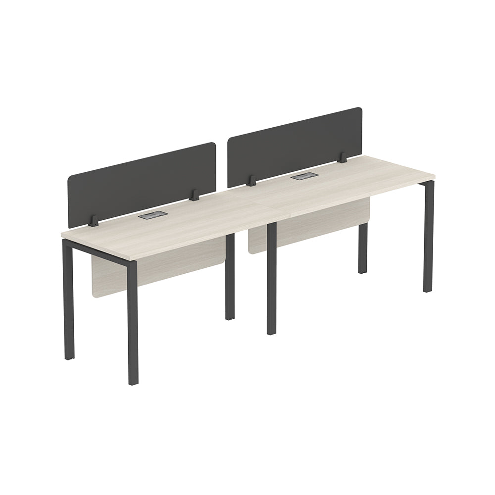 PLATA Workstation Meja Kerja Satu Sisi 2 Orang 280x60cm Ash Grey