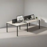PLATA Workstation Meja Kerja Dua Sisi Berhadapan 4 Orang 280x120cm Ash Grey
