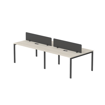 PLATA Workstation Meja Kerja Dua Sisi Berhadapan 4 Orang 280x120cm Ash Grey