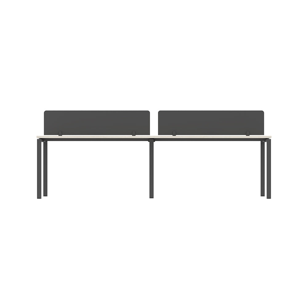 PLATA Workstation Meja Kerja Dua Sisi Berhadapan 4 Orang 280x120cm Ash Grey