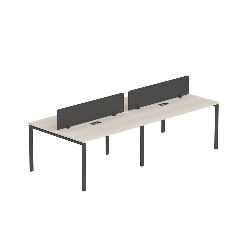 PLATA Workstation Meja Kerja Dua Sisi Berhadapan 4 Orang 280x120cm Ash Grey
