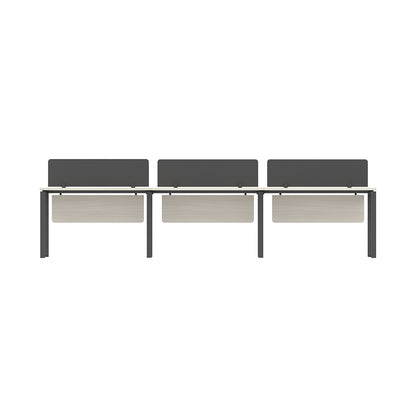 PLATA Workstation Meja Kerja Satu Sisi 3 Orang 360x60cm Ash Grey