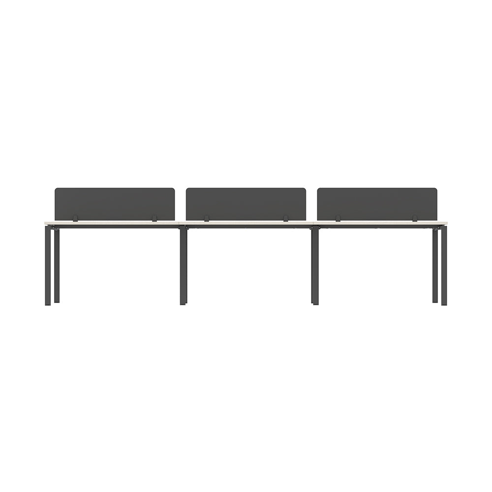 PLATA Workstation Meja Kerja Dua Sisi Berhadapan 6 Orang 360x120cm Ash Grey