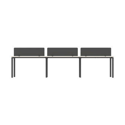 PLATA Workstation Meja Kerja Dua Sisi Berhadapan 6 Orang 360x120cm Ash Grey