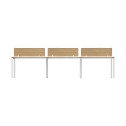 PLATA Workstation Meja Kerja Dua Sisi Berhadapan 6 Orang 360cm White Pine
