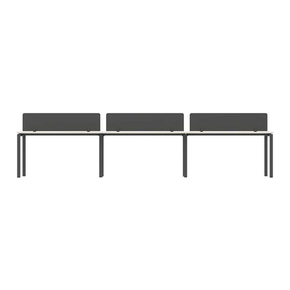PLATA Workstation Meja Kerja Dua Sisi Berhadapan 6 Orang 420x120cm Ash Grey