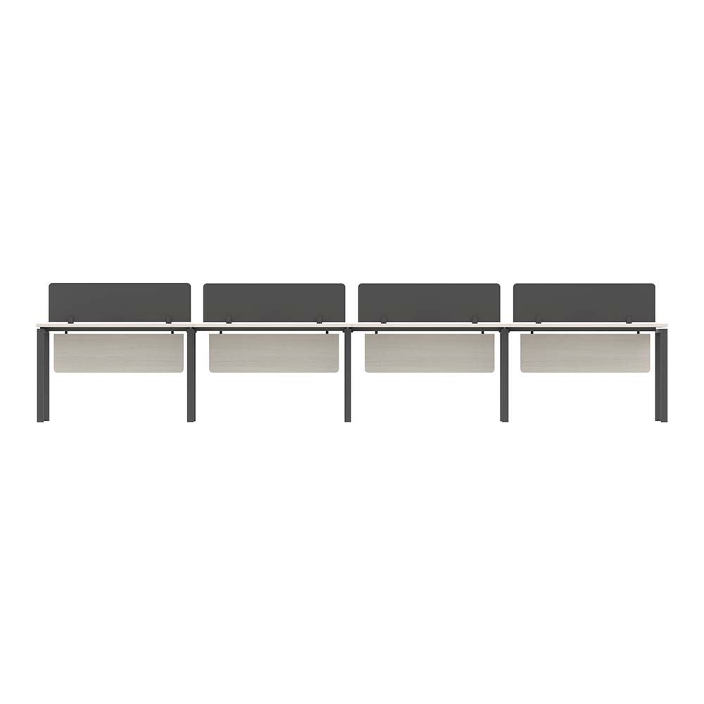 PLATA Workstation Meja Kerja Satu Sisi 4 Orang 480x60cm Ash Grey