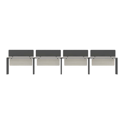 PLATA Workstation Meja Kerja Satu Sisi 4 Orang 480x60cm Ash Grey