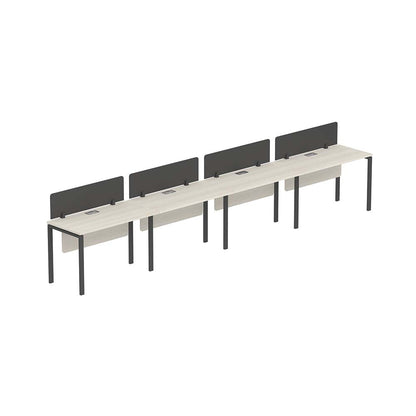 PLATA Workstation Meja Kerja Satu Sisi 4 Orang 480x60cm Ash Grey