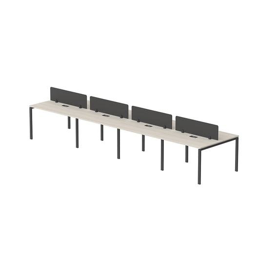 PLATA Workstation Meja Kerja Dua Sisi Berhadapan 8 Orang 480x120cm Ash Grey
