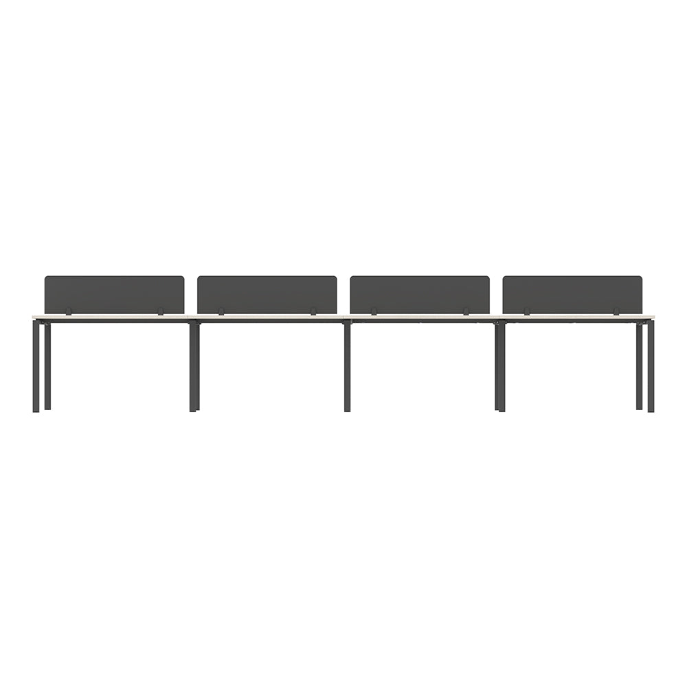 PLATA Workstation Meja Kerja Dua Sisi Berhadapan 8 Orang 480x120cm Ash Grey