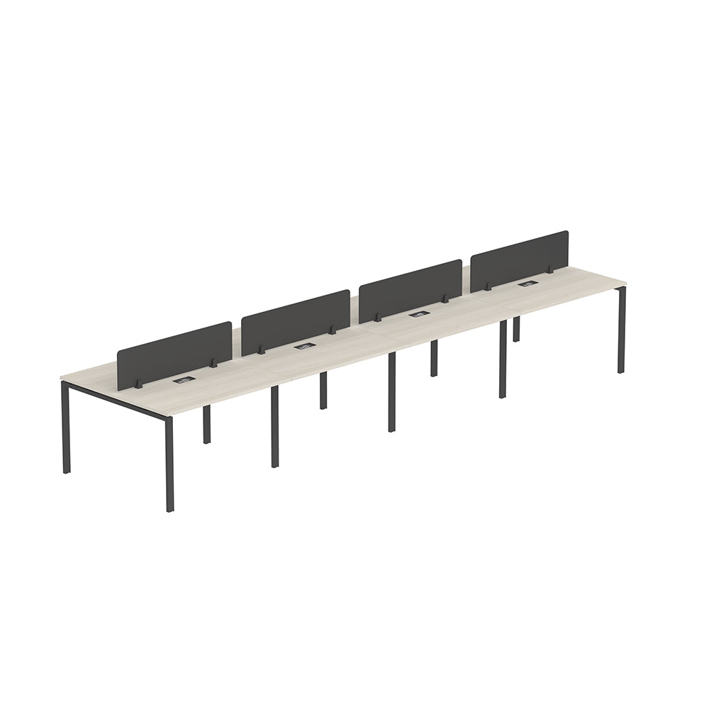 PLATA Workstation Meja Kerja Dua Sisi Berhadapan 8 Orang 480x120cm Ash Grey