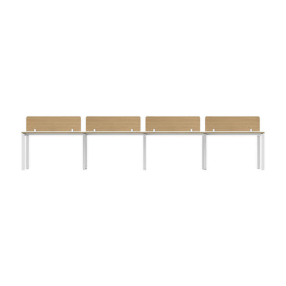PLATA Workstation Meja Kerja Dua Sisi Berhadapan 8 Orang 480x120cm White Pine