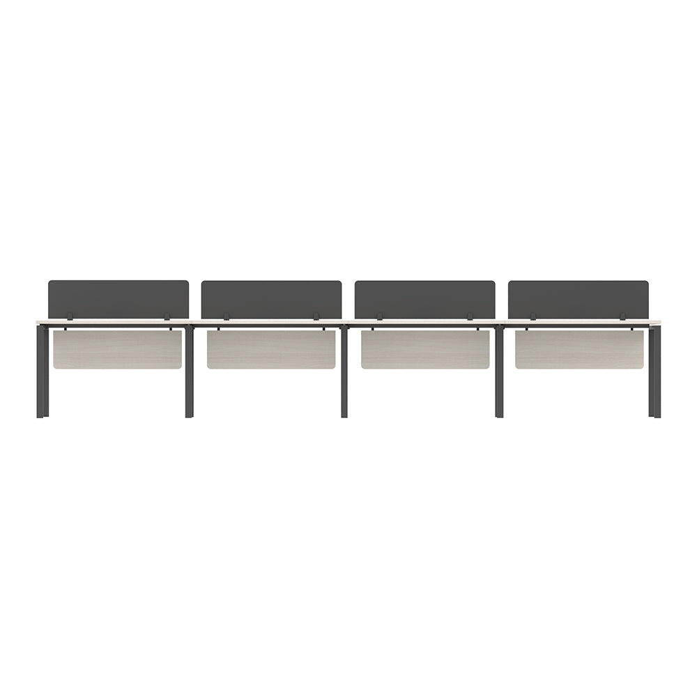 PLATA Workstation Meja Kerja Satu Sisi 4 Orang 560x60cm Ash Grey