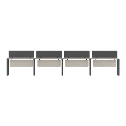 PLATA Workstation Meja Kerja Satu Sisi 4 Orang 560x60cm Ash Grey