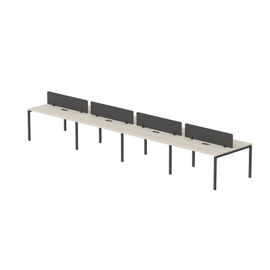 PLATA Workstation Meja Kerja Dua Sisi Berhadapan 8 Orang 560x120cm Ash Grey