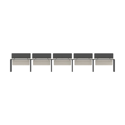 PLATA Workstation Meja Kerja Satu Sisi 5 Orang 600x60cm Ash Grey